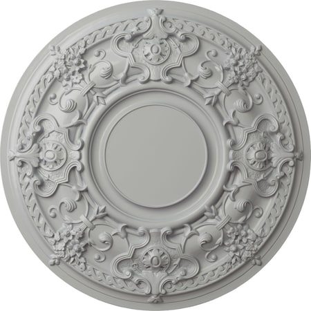 Ekena Millwork Jackson Ceiling Medallion (Fits Canopies up to 13 1/2"), Hand-Painted Frost, 32 3/4"OD x 2 1/2"P CM32JAFRF